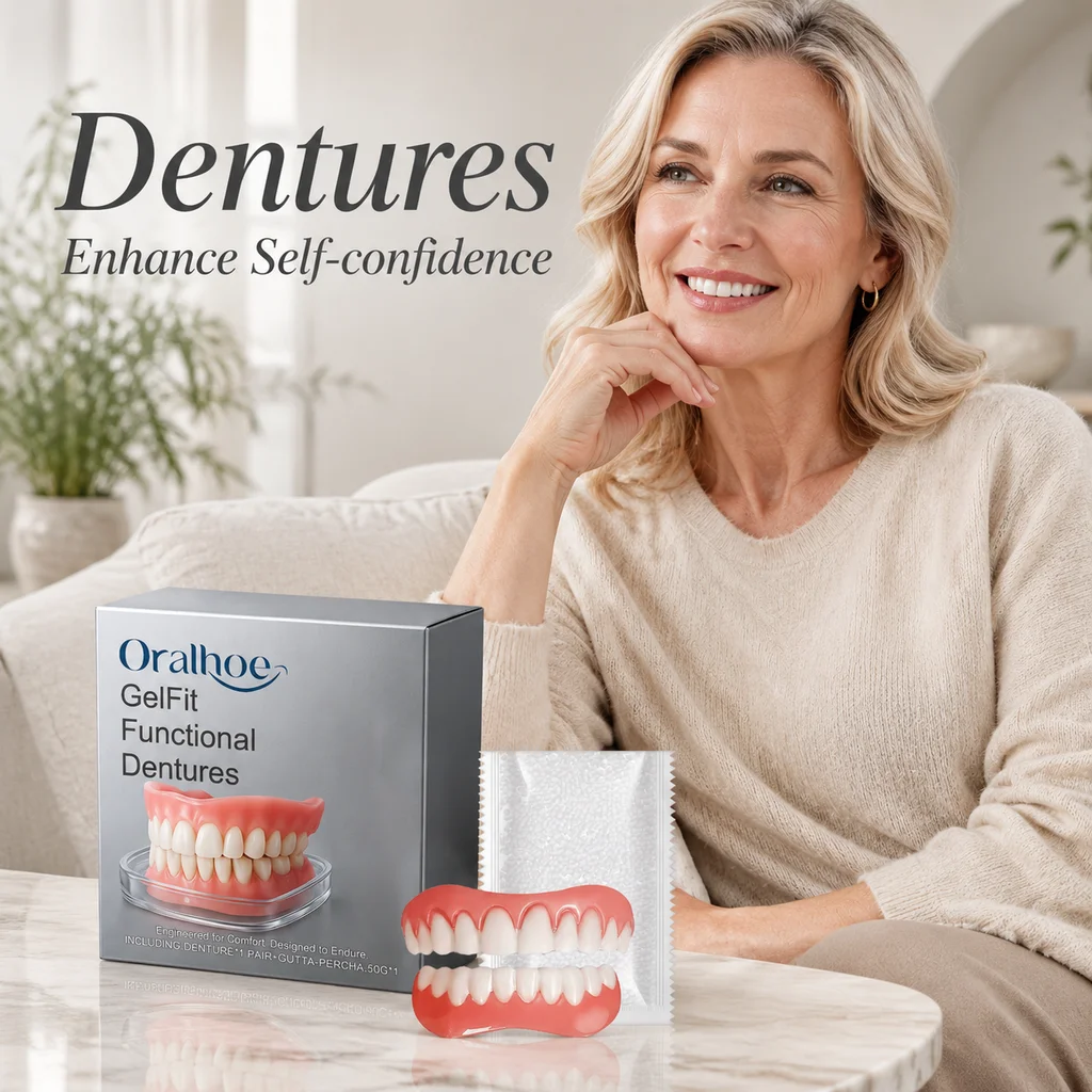 Dentures Full Set False Teeth With Gums All-Day Comfort Boost Confidence Oral Care Lifelike Natural DIY Adjustable Full Denture