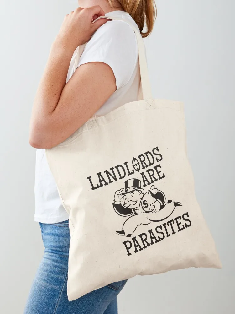 

Landlords Are Parasites Tote Bag custom fabric bag eco pack tote bag university Women's tote