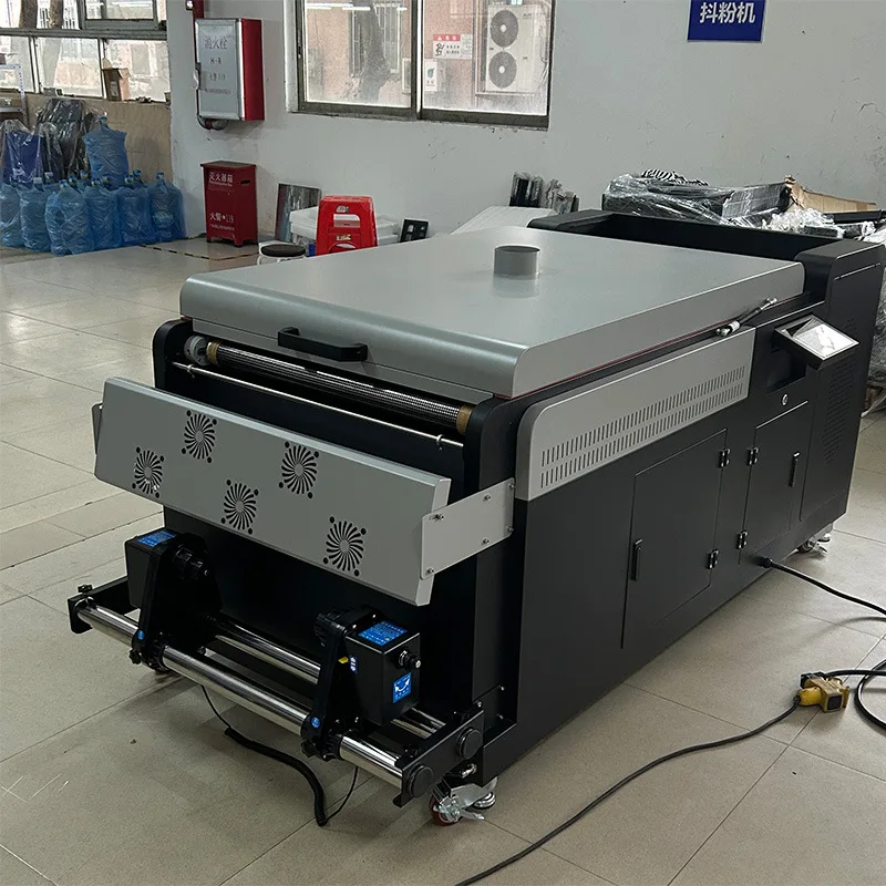 Heat transfer and powder shaking machine, touch screen double head and four heads, powder shaking and powder drying integrated
