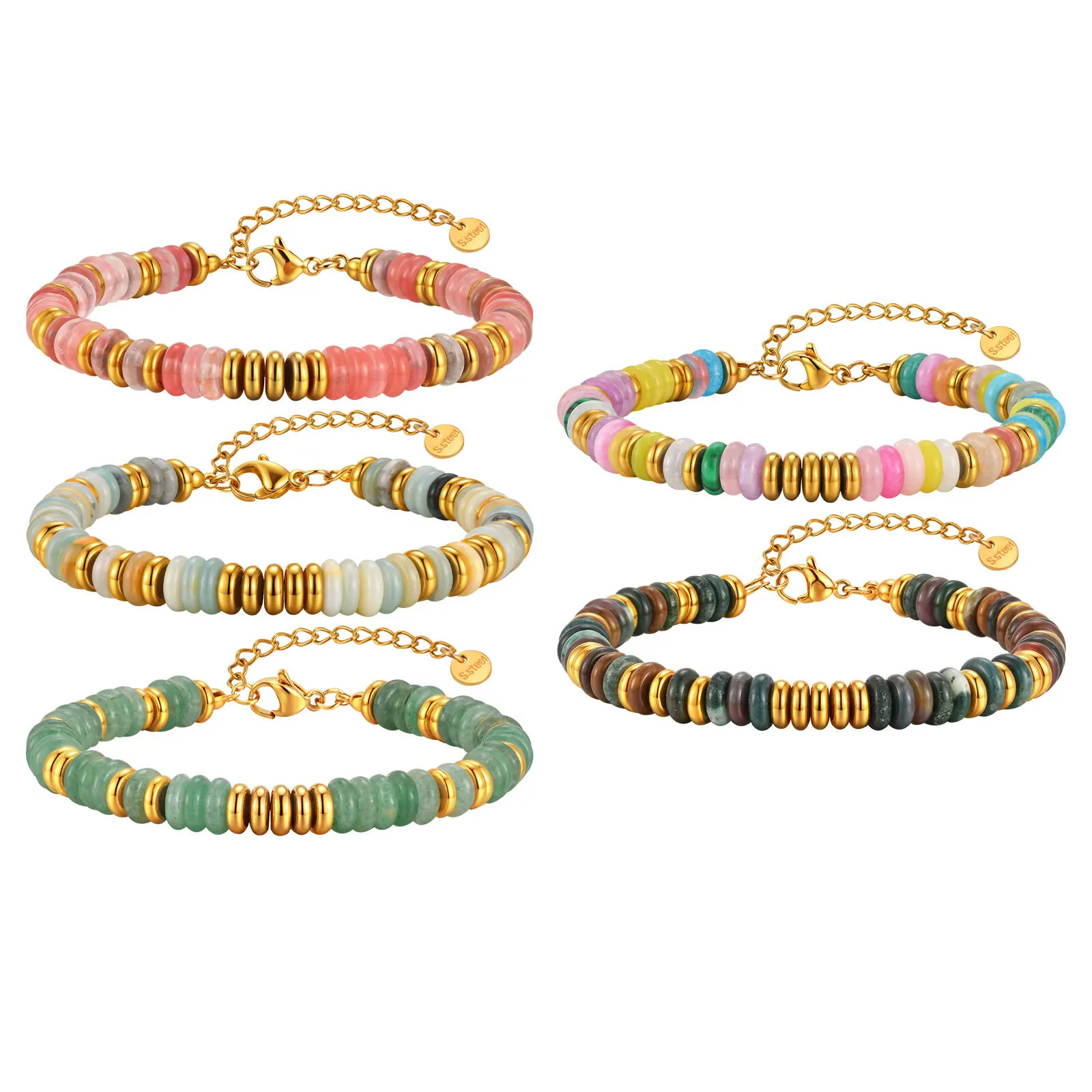 

Natural Stone Beads Bracelets for Women, Dainty Energy Stone Handmade Friendship Bracelet Adjustable