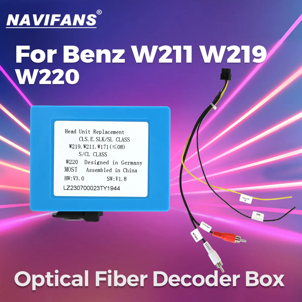 

For Mercedes Benz W211 W219 W220 car aux optical fiber decoder Most box E CLS SLK CL S Class amplifier adptor harman kardon