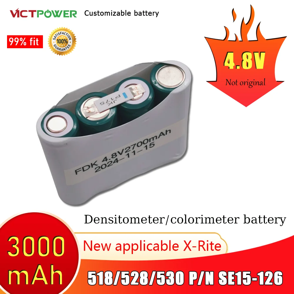 

New applicable X-Rite densitometer 518/528/530 color difference meter battery P/N SE15-126 Non-original 4.8V3000mAh1800mAh2500mA