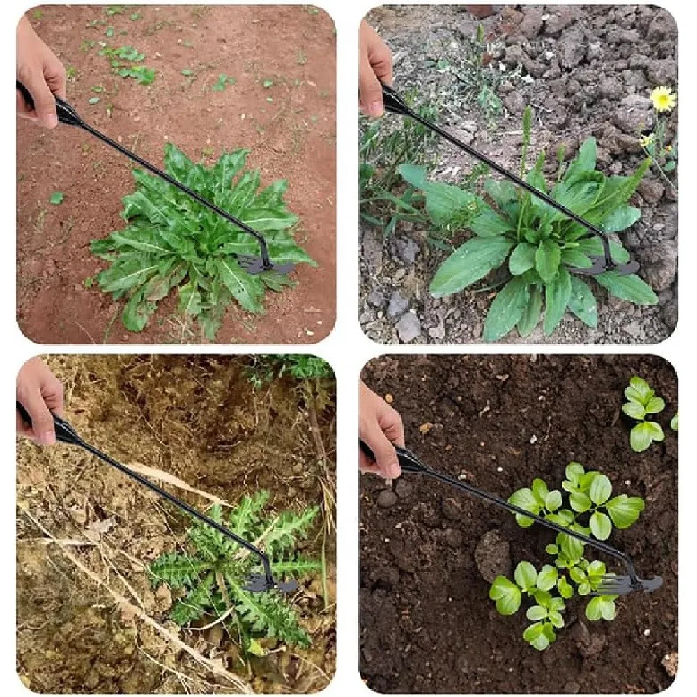 1 قطعة أدوات إزالة الأعشاب الضارة اليدوية ، 2025 ترقية أداة إزالة الأعشاب الضارة إزالة الأعشاب الضارة قطعة أثرية Uprooting أداة إزالة الأعشاب الضارة 4 أسنان ثنائي الغرض