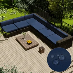 Waterproof Sofa Cushion Cover Outdoor Garden Rattan Chair Sunscreen Pillow Cushion Protective Courtyard Oxford Cloth Sofa Cover