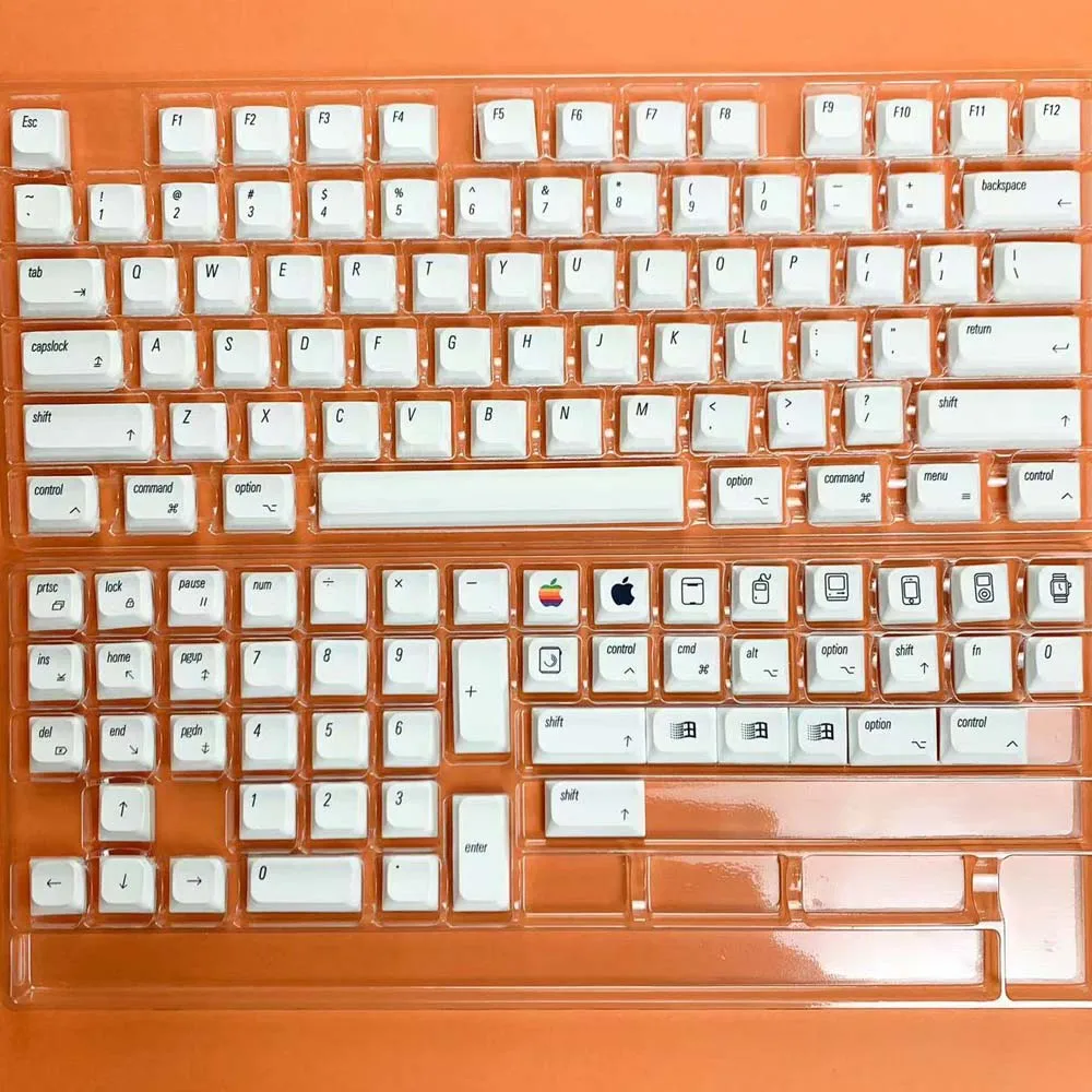 Ультратонкий низкопрофильный материал JWA PBT Dye-Sub MX Keycap, 127 клавиш, совместимая с раскладками 61/64/68/84/87/96/108 механической клавиатуры