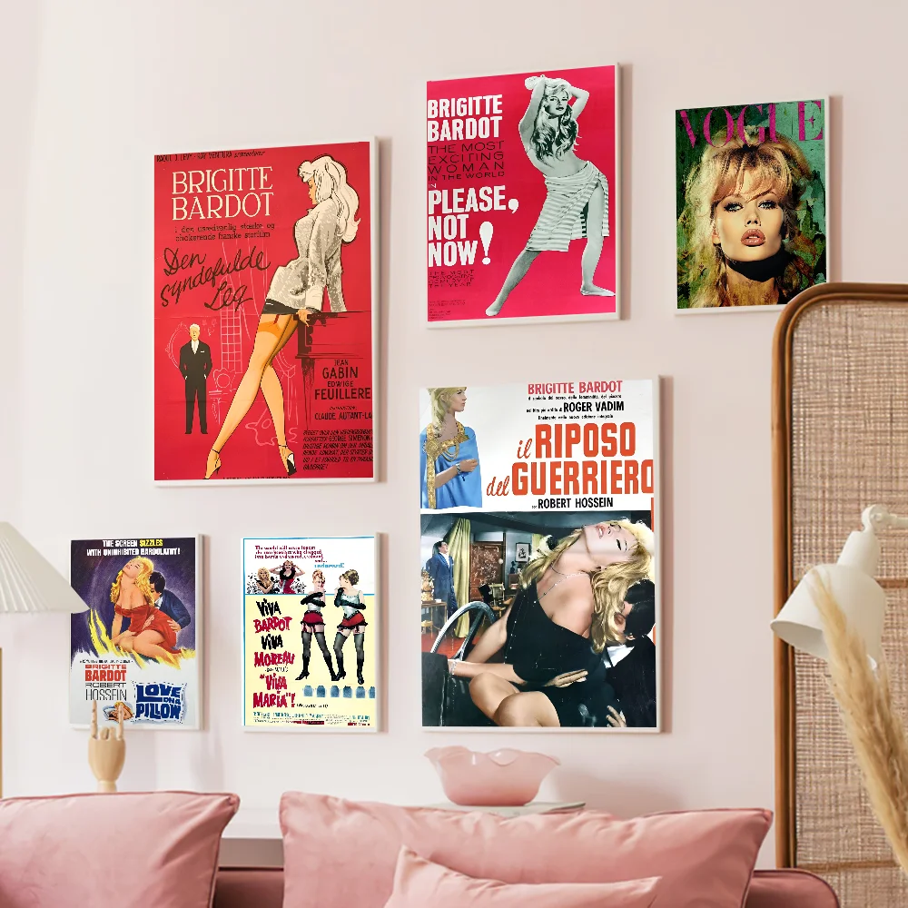 Brigitte Bardot Classic Vintage Posters Whitepaper Prints Posters Artwork Kawaii Room Decor