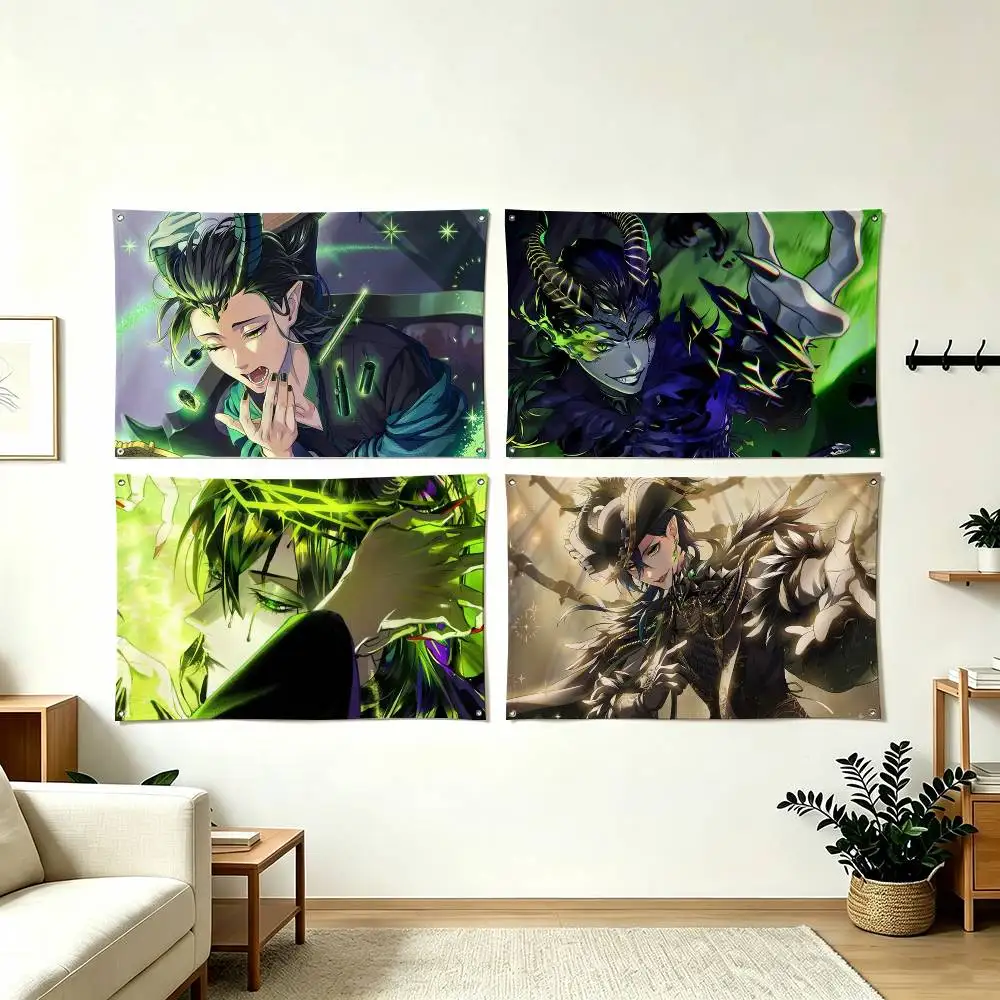 T-Twisted-Wonderland Malleus Draconia  Flags Wall Hanging Tapestry Outdoor Garage Room Decorative flag Background Blanket