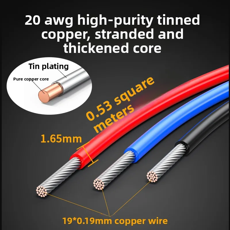 10pcs PTFE High Temperature Double Tube U-Shaped Terminal Block Wire with Pre-pressed Pin European Style  for Electrical Cabinet
