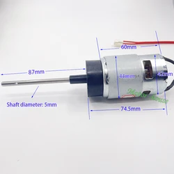 Mikro mały RS-755 silnik DC 12V 12.5V 7000RPM duży moment obrotowy długi wał DIY elektryczny silnik łódź rybacka