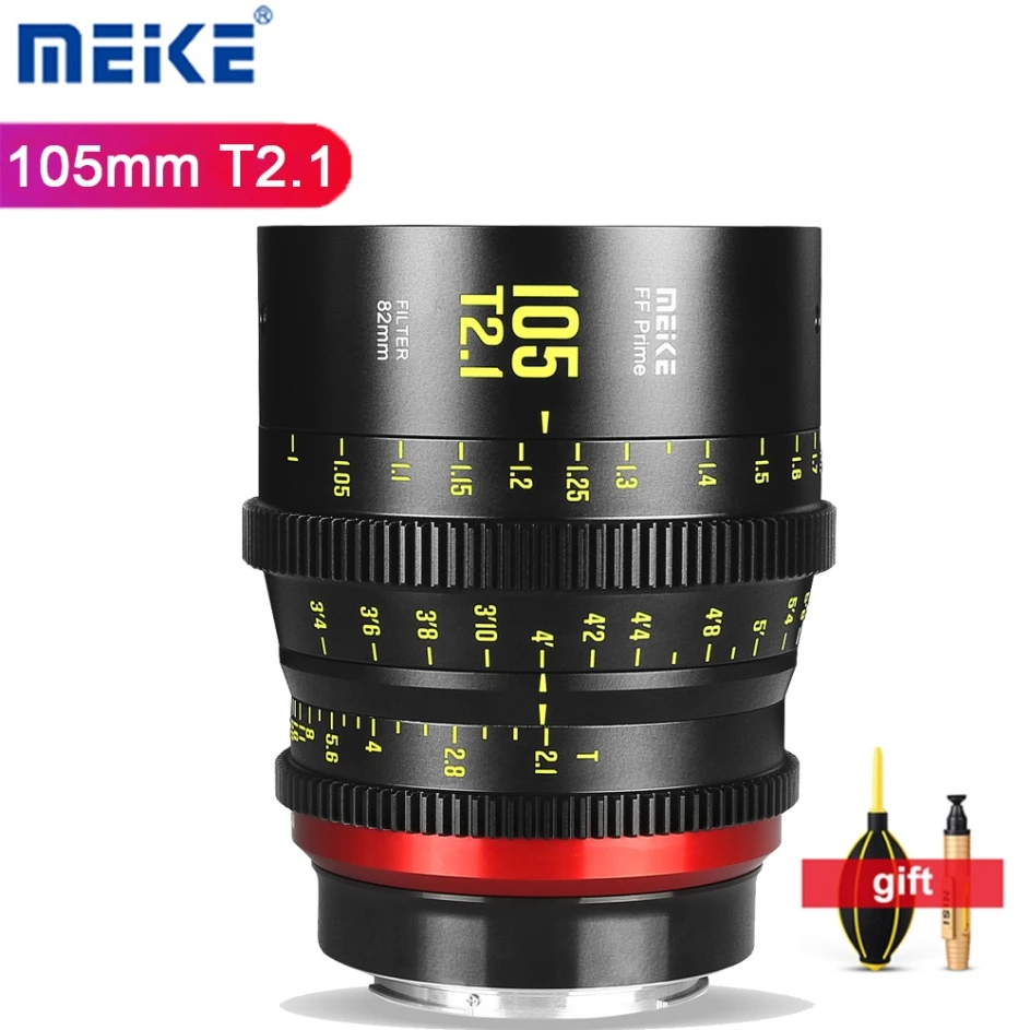 

Объектив Meike Prime 105 мм T2.1 Cine для полнокадровых кинокамер, системы для PL Canon C700 C500II Sony VENICE Sony FX3 FX6 FX9