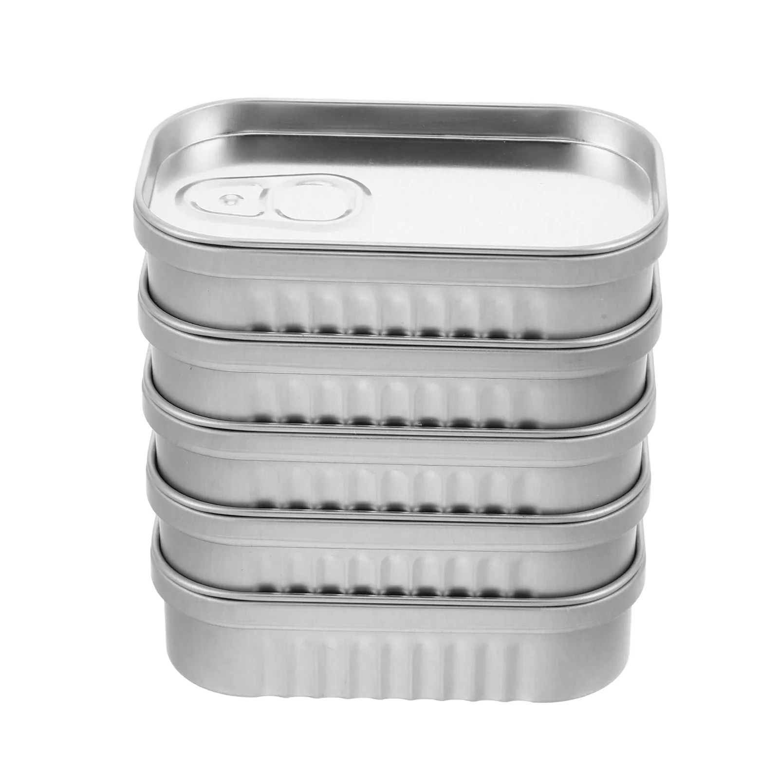 

5Pcs Small Metal Jewelry Storage Boxes Rectangular Tin Box Lid Portable Organizer Case for Earrings Necklaces Office Desk