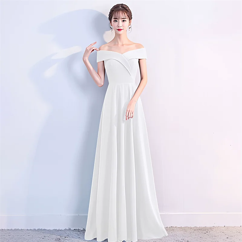 Damen-Abendkleid mit freiem Schulterbereich, elegantes, bodenlanges Kleid, hochwertige, schlichte, luxuriöse Bankett-, Party-, Abschlussball-, Cocktail- und formelle Kleidung – Detail 1