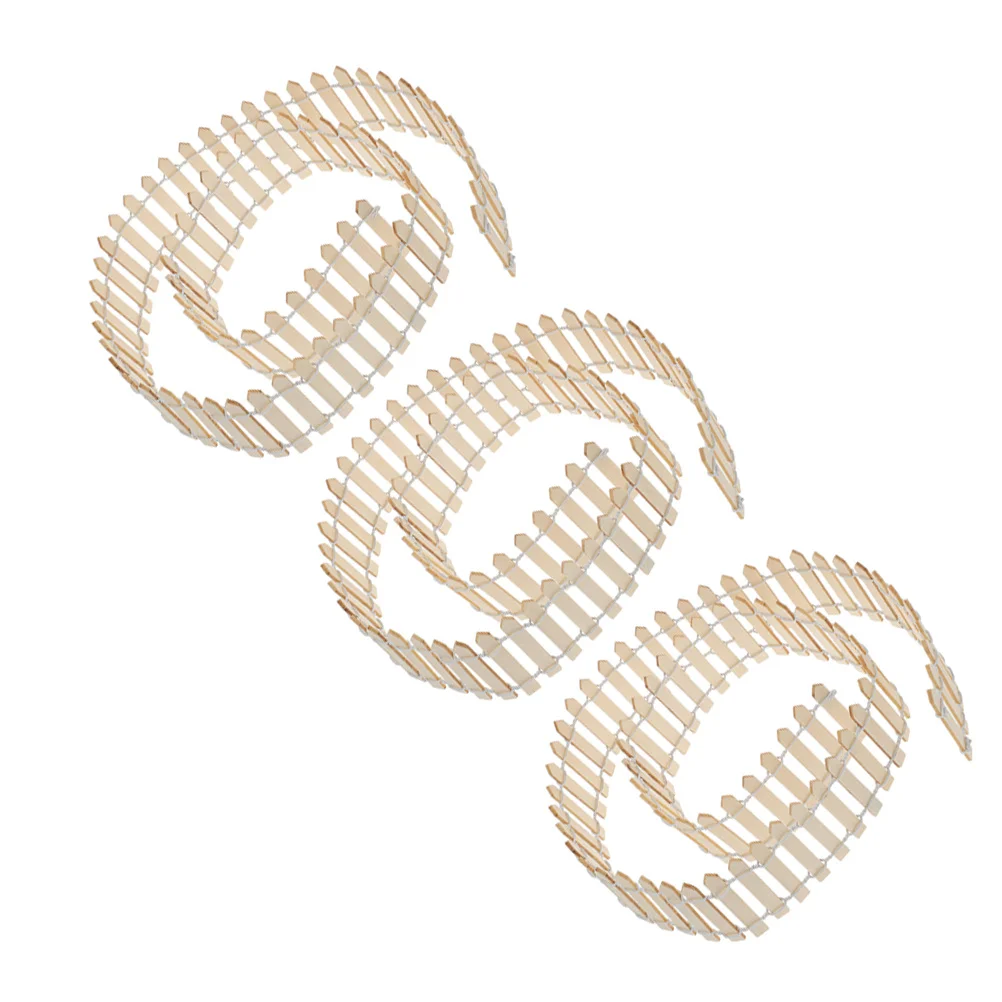 

3Pcs Miniature Garden Fence Charming Picket Design for Fairy Villages Micro Landscape Crafts Small Wood Decorative Fence