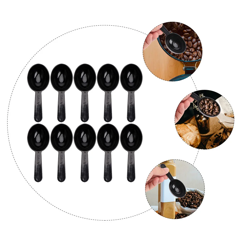 10 Pcs Spoon for Tea Coffee Bean Measuring Practical Measure Scoop Ground Multi-function Scoops Liquid Plastic Multi-use Black