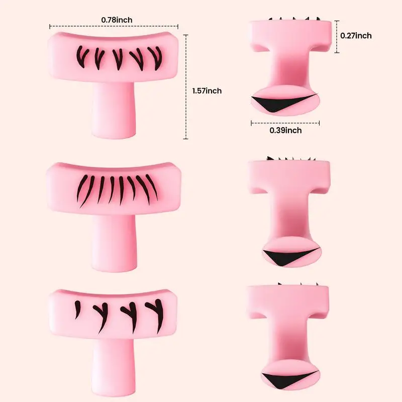 Timbri per ciglia inferiori per principianti disegnare ciglia finte timbro strumento per il trucco degli occhi strumenti portatili per la pittura delle ciglia in Silicone per il trucco