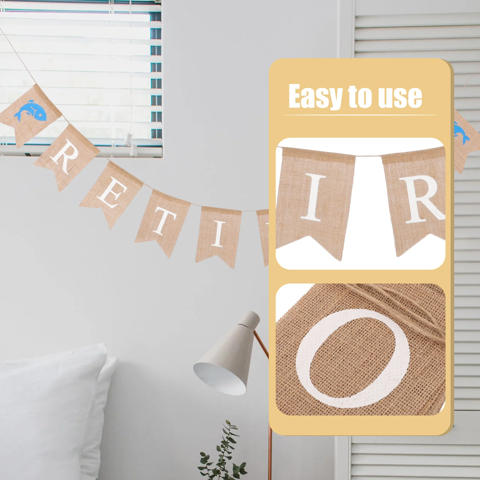 

Burlap Dovetail Banner Retire Party Decoration Pineapple Pattern Swallowtail Flag Bunting Garland For Wall Window Door