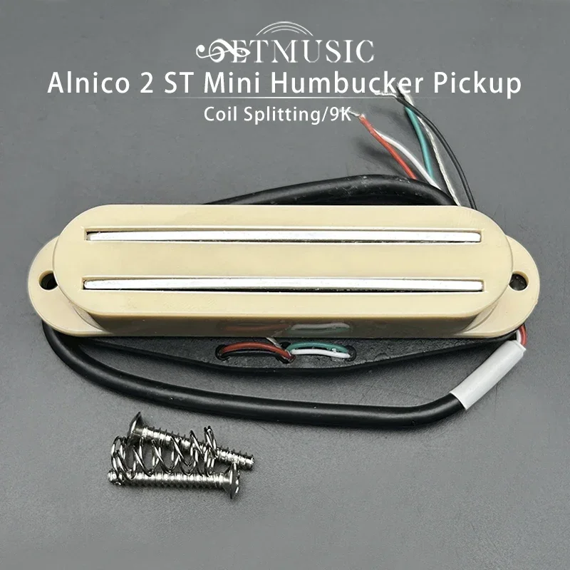 Alnico II Mini Humbucker ST Single Coil Size Double Rail Pickup 9K 4 Conduct Output Coil Splitting Alnico 2 Pickup Multi Colour