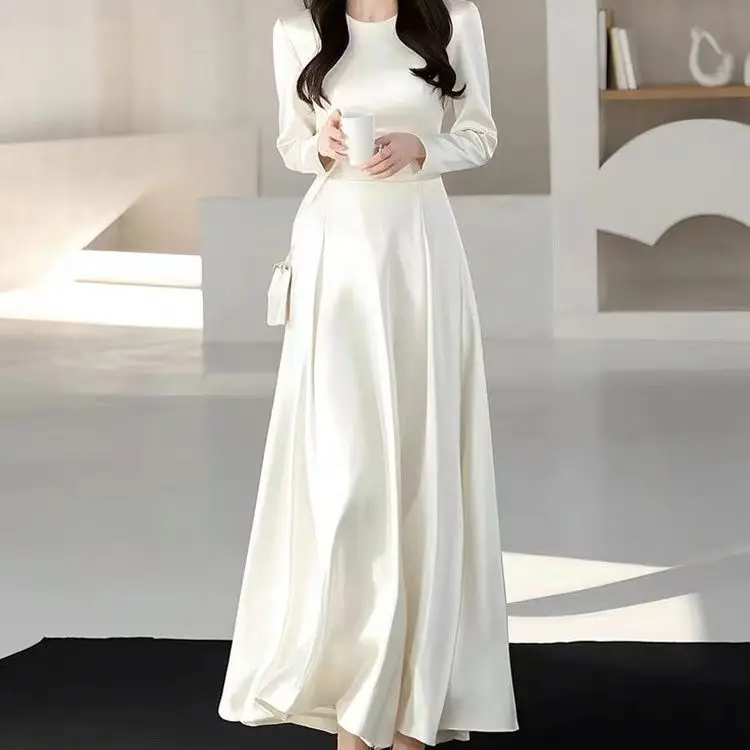 

2025 Spring French Unique Chic Muse Fan High-end Exquisite Gentle Style White Dress vestidos de verano mujer