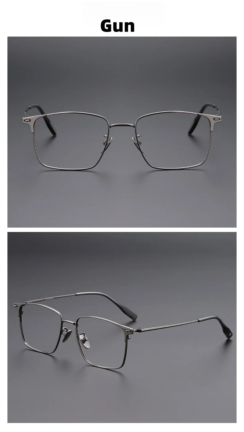Ultraleichter Titan-Brillenrahmen, quadratischer Herren-Brillenrahmen für den Geschäftsbereich, Anti-Blaulicht-Brillenrahmen für optische Korrektionsbrillen 81008 – Detail 11