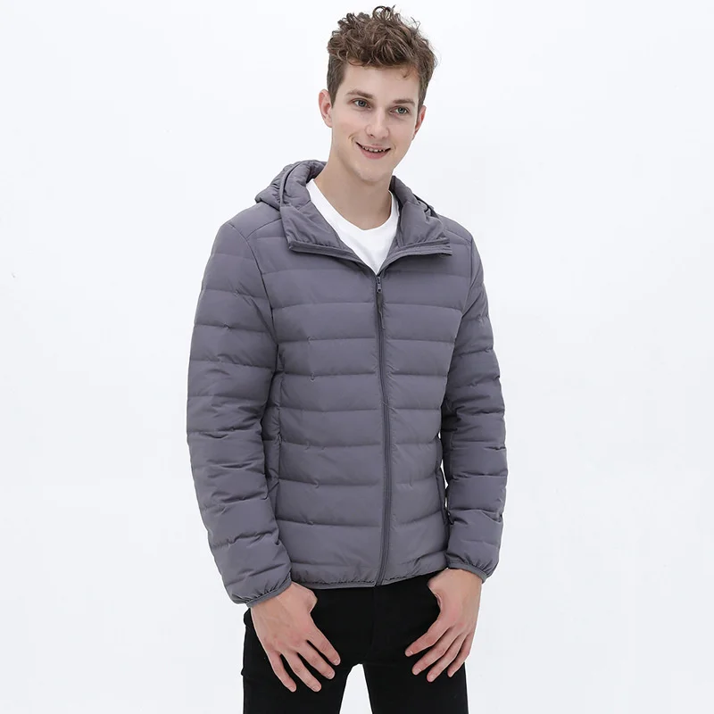 Top Grade Men's Fashion Hooded 90% White Duck Down Coats Autumen Winter New Keep Warm Men Casual Jacket