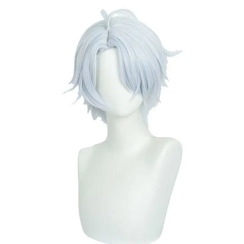 

Парик для косплея Honkai Star Rail Savior Kexia Metal Mydei Phainon, белые короткие волосы для косплея с сетчатой подкладкой Rose