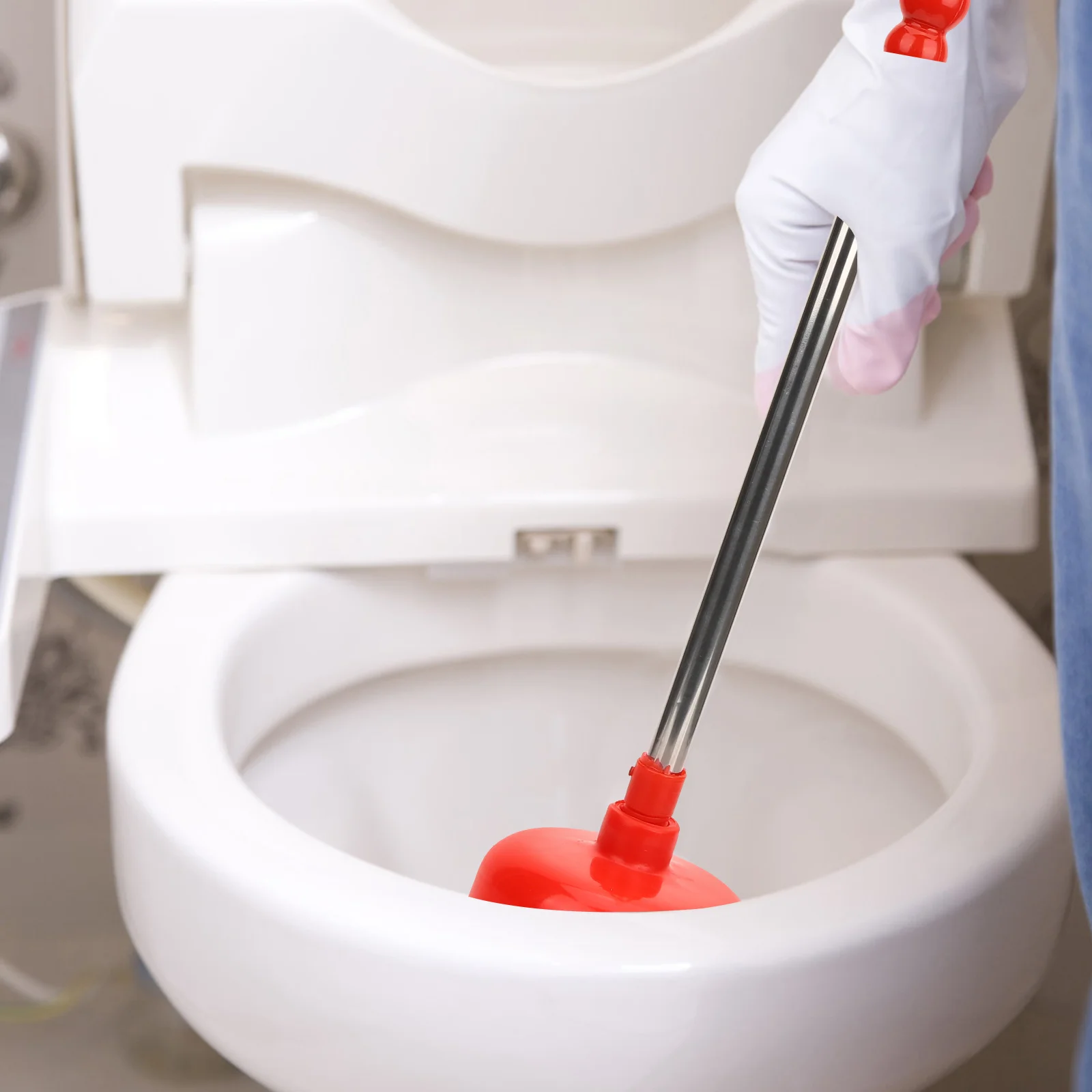 

Heavy Duty Toilet Plunger Long Handle Anti Clogging Tool Bathroom Toilet Cleaning Tool Heavy Force Unblocker Bathroom Plunger