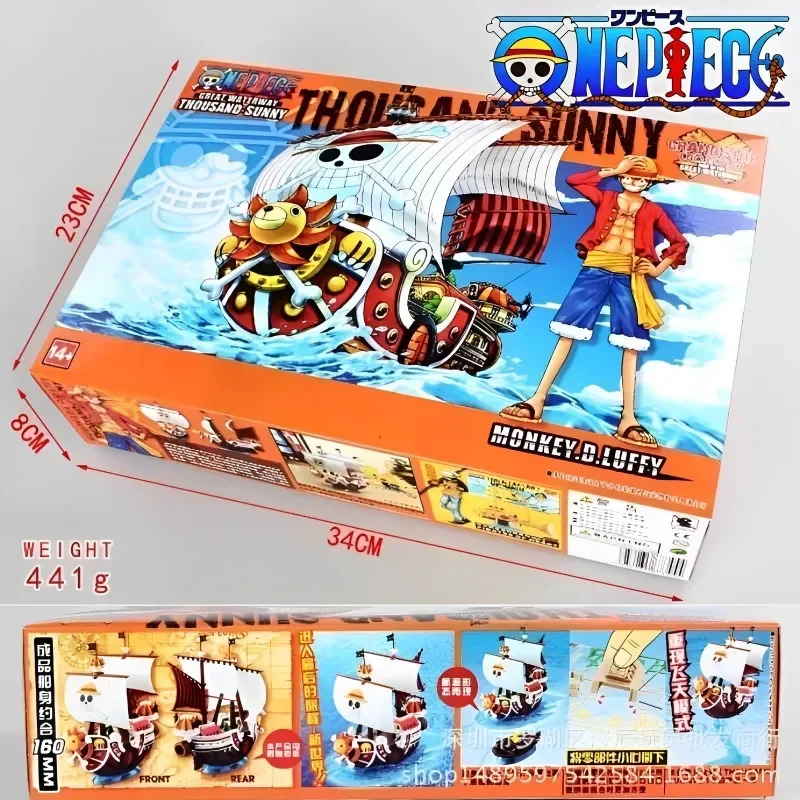 

New Anime One Piece Marine Pirate Boat Thousand Sunny Figurines Statue Pvc Action Figure Collection Model Assembled Ship Toy