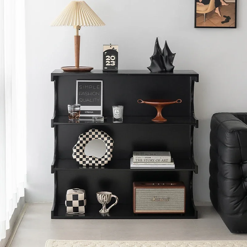Nordic Sense Small Apartment Shelves Living Room Floor-to-Ceiling Bookshelves Simple Multi-Level Storage Racks