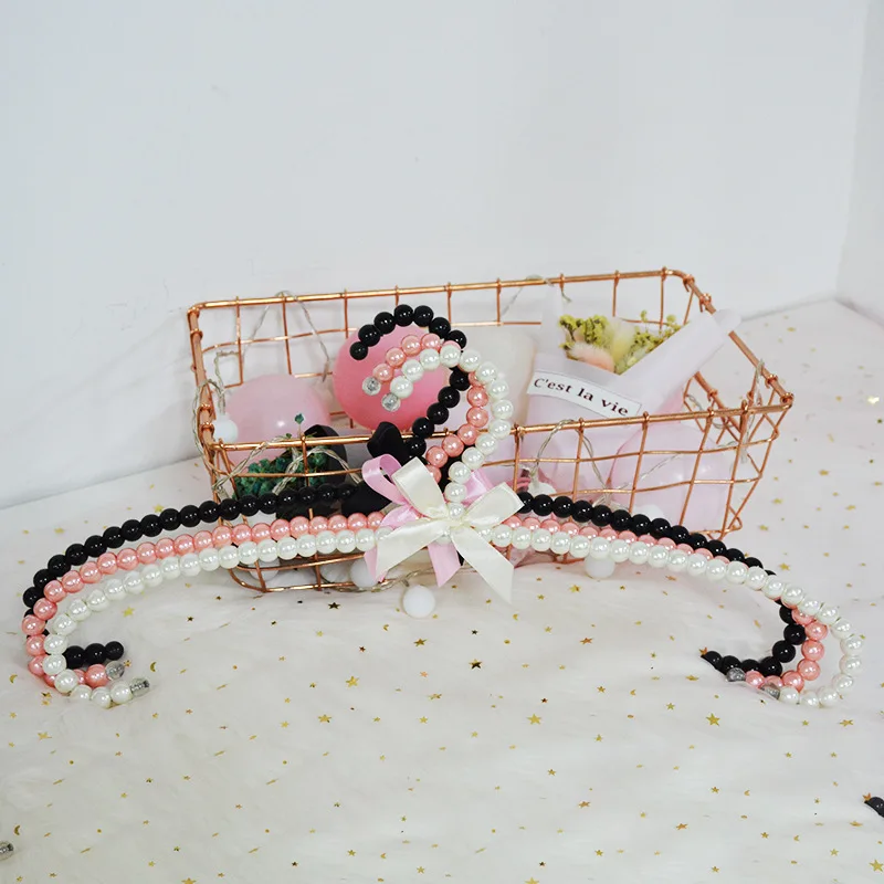 

1/2Pack White Pearl Bow Kids Clothes Hanger for Bride Wedding Dress Shirt Bra Women's Clothing Storage Hangers Display Racks