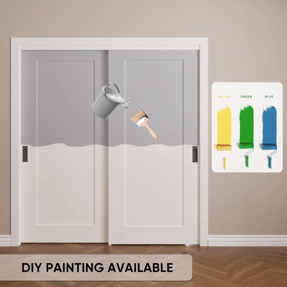 72x80 in 1-Panel Sliding Closet Door, White Primed Interior Door
