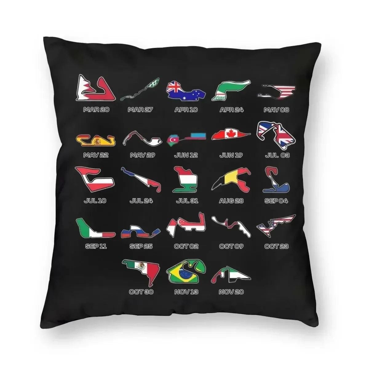 The Official F1 Calendar Race Car Logo Superstar George Russell Pillowcase Polyester Throw Pillow cover for Home sofa Living