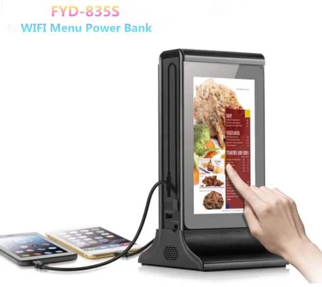 table advertising player restaurant power bank with for bar