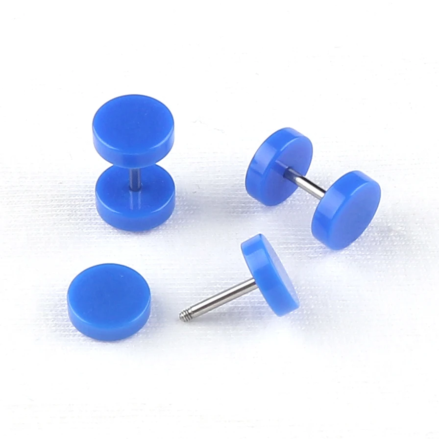 Korean Fashion Man Women Ear Studs Barbell Acrylic Ear Studs Jewelry Earrings for Women Accessories Fake Ear Plugs Piercing