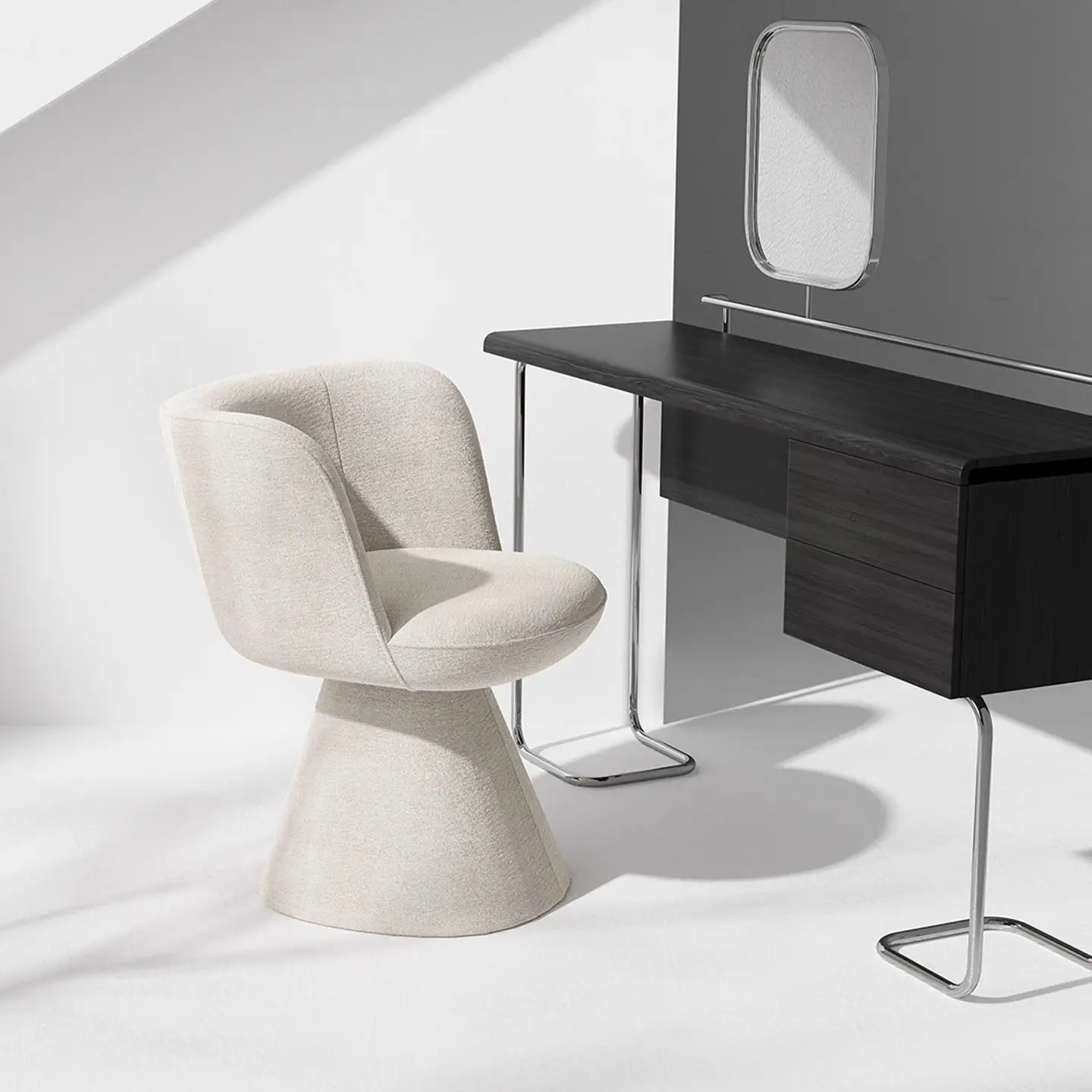 modern dressing table chair Cute Vanity Furniliving Chair With Golden Legs,Beige