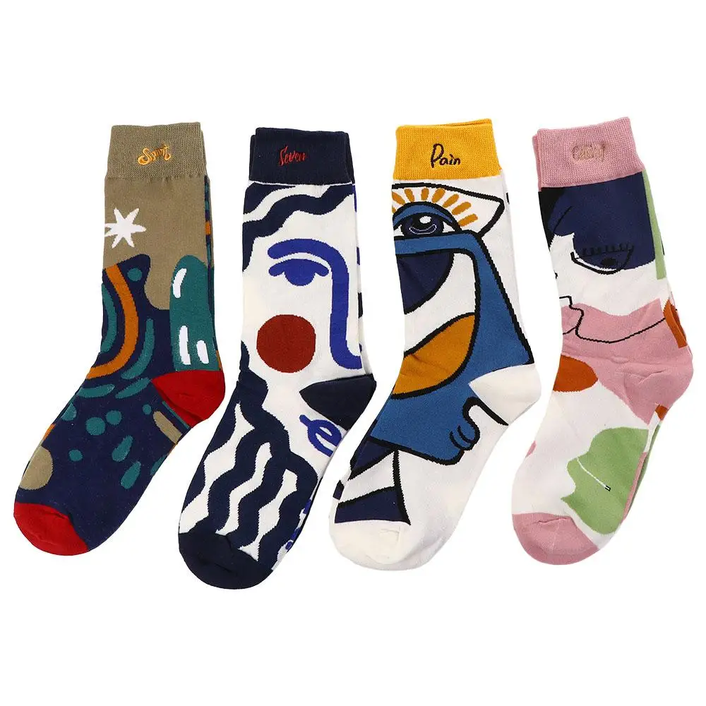 Personality tide socks fashion ins trend graffiti sports couple socks in the tube letter embroidery cotton socks