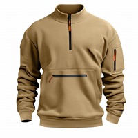 autumn winter Half-zipper stand collar Sweatshirts man and woman Solid Color Fleece Pullover Daily leisure tops Men Sweatshirt