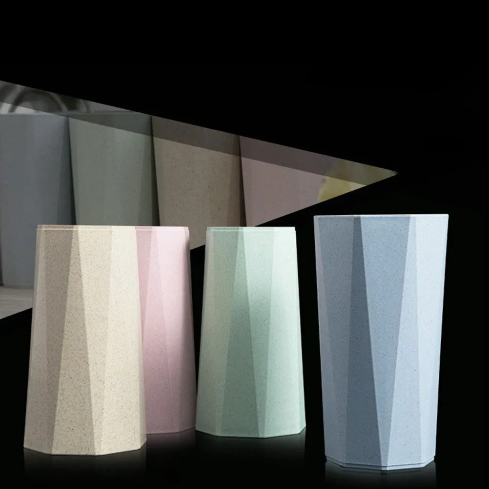 

Creative Octagon Couple Brushing Toothbrush Cups Drink Cups Mugs for Coffee Water Tea (Nordic Pink)