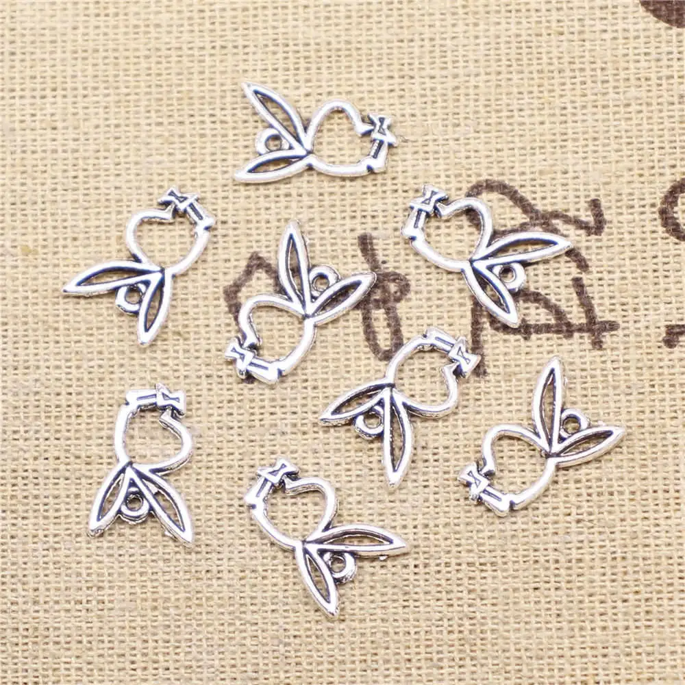 

20pcs Antique Silver Color 10x16mm Rabbit Head Charms Handmade Jewerly Diy