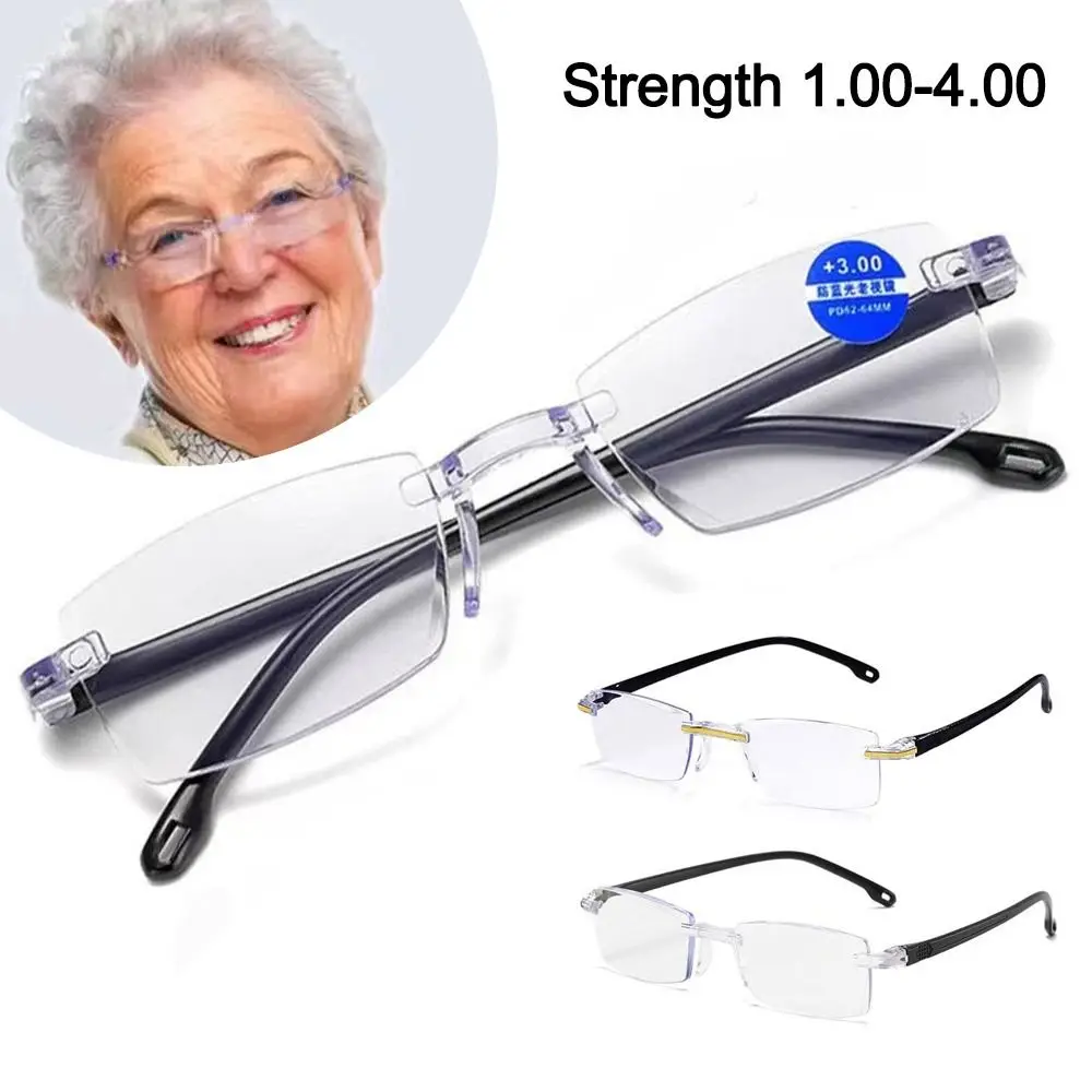 

Frameless Anti-Blue Light Reading Glasses Blue Ray Blocking Ultralight Optical Spectacle Eyeglass Eye Protection
