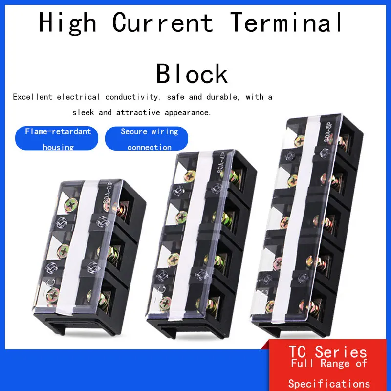TC-602 60A High Temperature Resistant High Current Copper Terminal Block, Terminal Stud