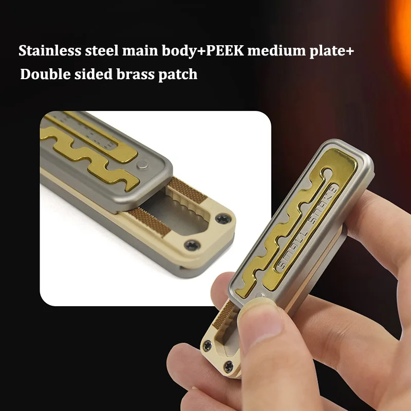 Pequeno cobra edc brinquedo fidget máquinas de metal empurrar cartão alívio do estresse brinquedo adulto alívio do estresse e relaxante dedo slide