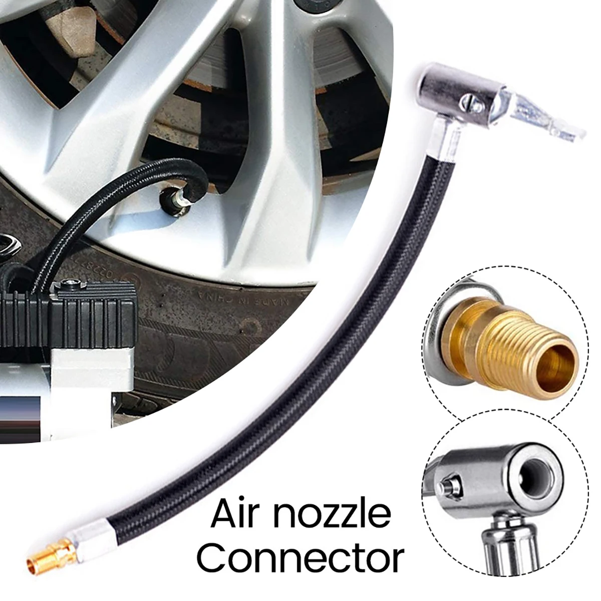 

20 см адаптер для шланга насоса для накачивания воздушных шин патрон для накачивания шин адаптер для шланга насоса зажим на пневматическую шину патрон для шин шланг для накачивания шин