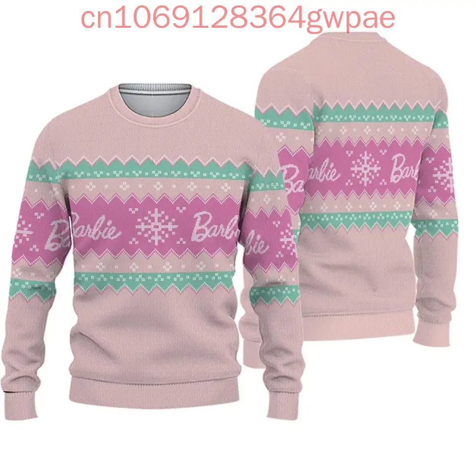 Disney Barbie Princess Christmas Sweater Men's Womens 3d Ugly Sweater Barbie Ugly Christmas Sweater Anime Xmas Gifts Sweater