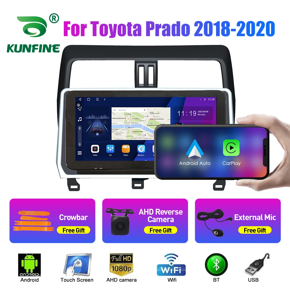 

10.33 Inch Car Radio For Toyota Prado 2018-2020 2Din Android Octa Core Car Stereo DVD GPS Navigation Player QLED Screen Carplay