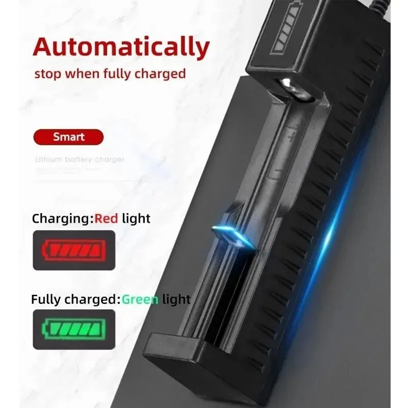 Dual 18650 Battery Charger Black 1 2 Slots For 18650 Charging 4.2V Rechargeable Lithium Battery Charger for Laser Flashlight