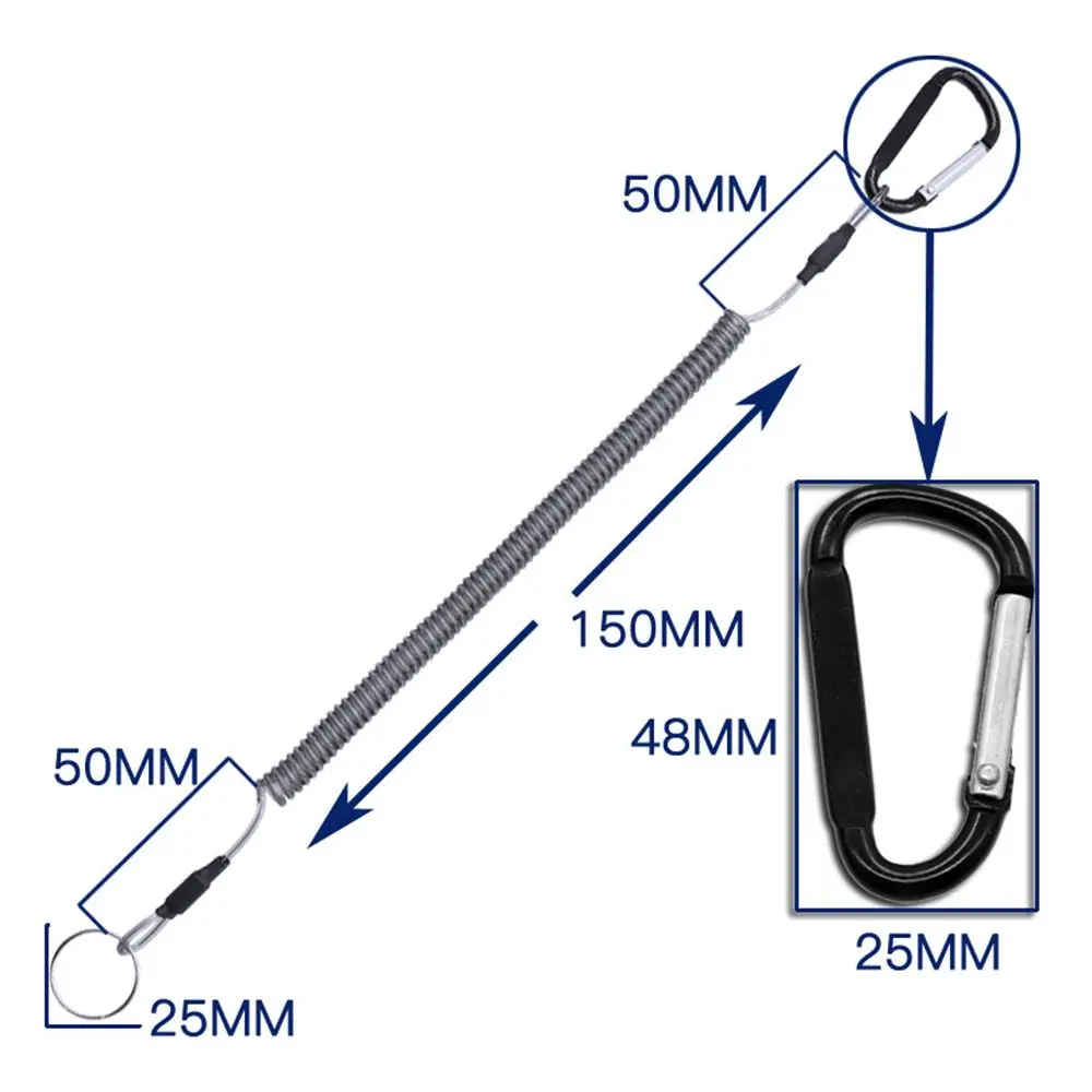 Strumento sicuro flessibile campeggio all\'aperto canottaggio filo di acciaio arrampicata retrattile corda a molla cordino moschettone corda da pesca