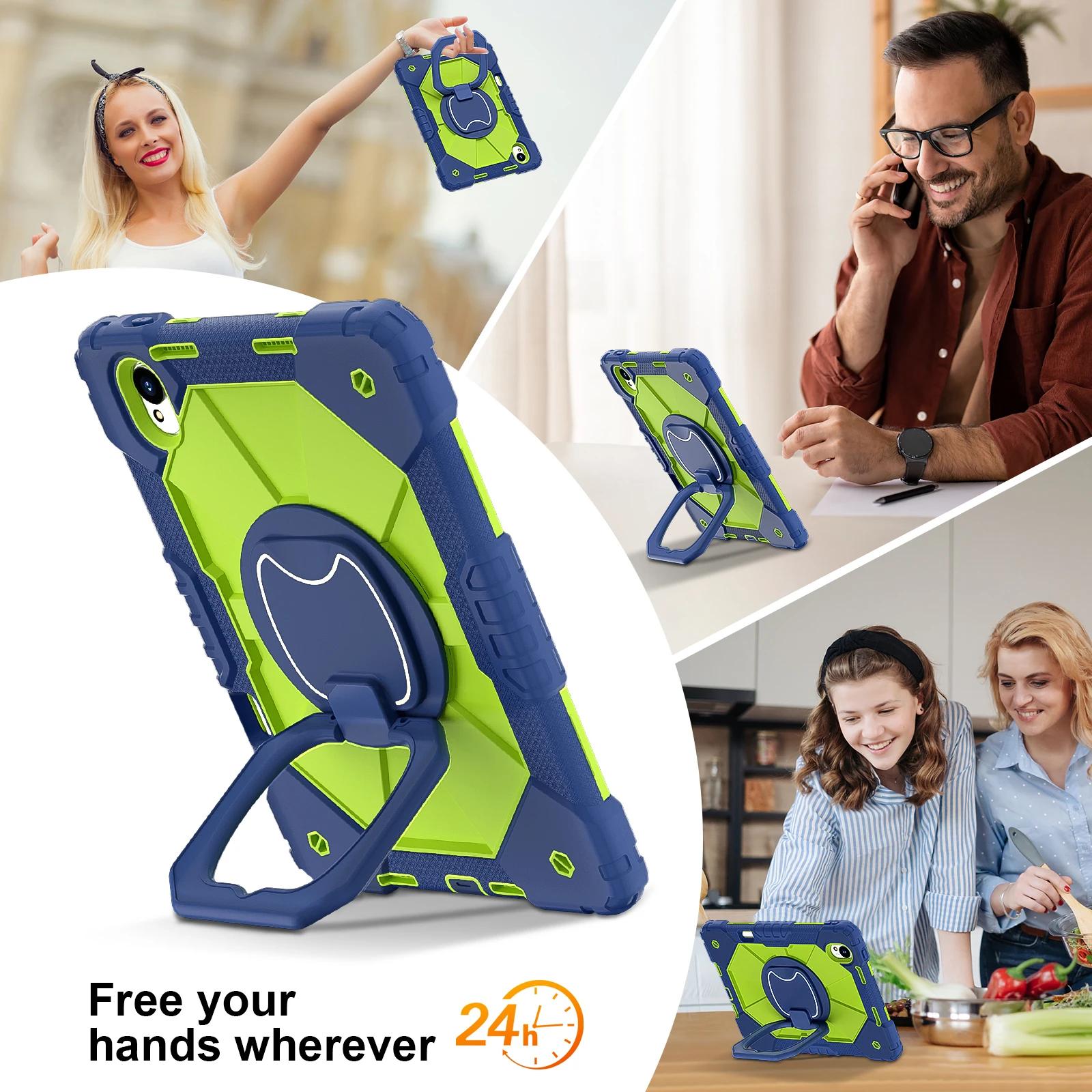 

Handle Grip Case Universal For Huawei MatePad 11.5 S 2025 2024 SLG-W50 SLG-W10 TGR-W09 Rotating Stand Armor Cover Shoulder Strap