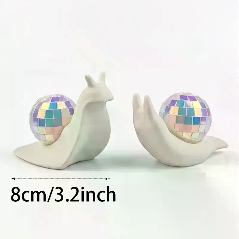 Miniature Snail Disco Ball Sun Catcher 1/2 Pcs Retro Light Refracting for Backpack Pendant Daily Decor Gift
