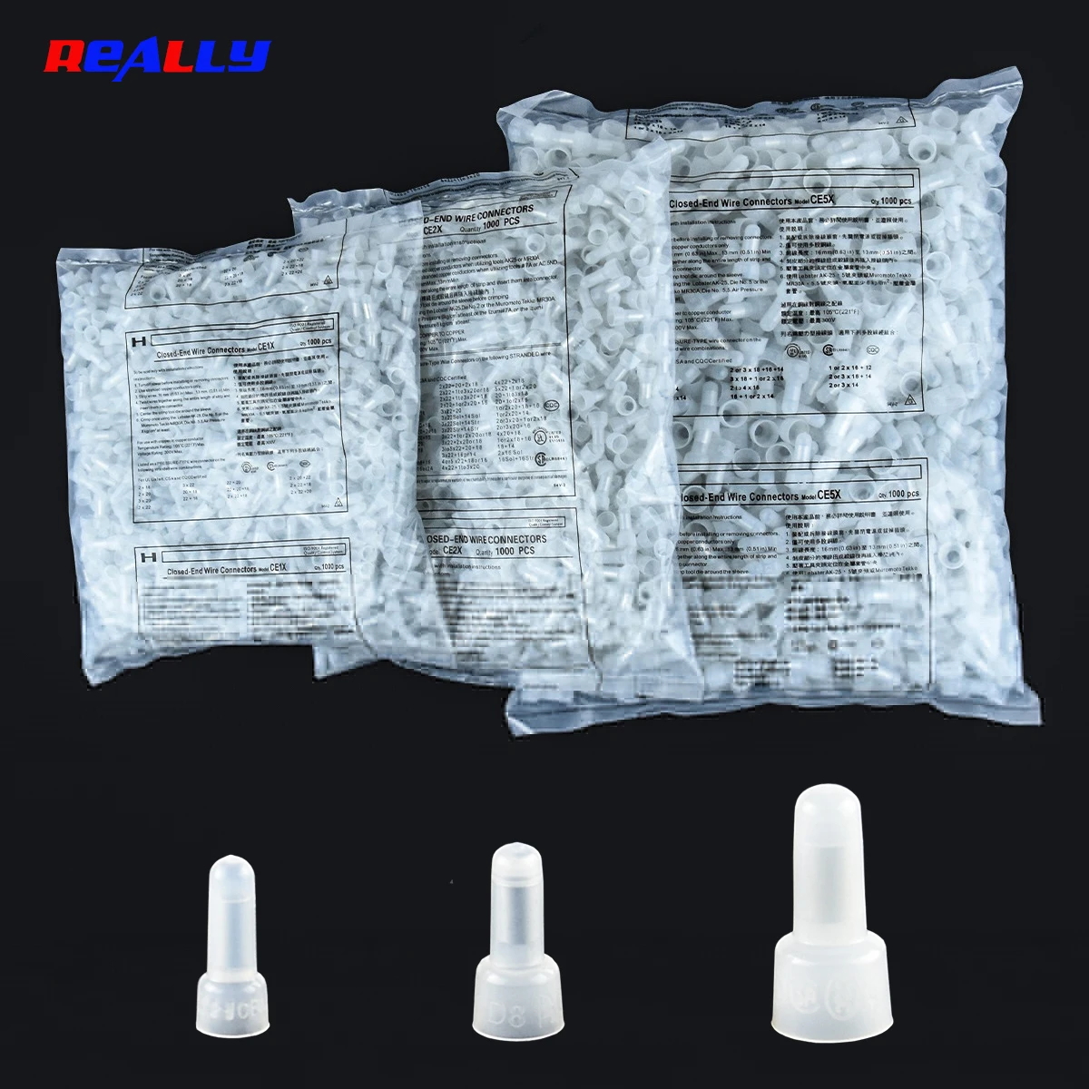 

REALLY 1000PCS Closed End Cap 22-16/16-14/12-10 Gauge Closed End Crimp Terminals Connectors Nylon Power Cable Wire Connector