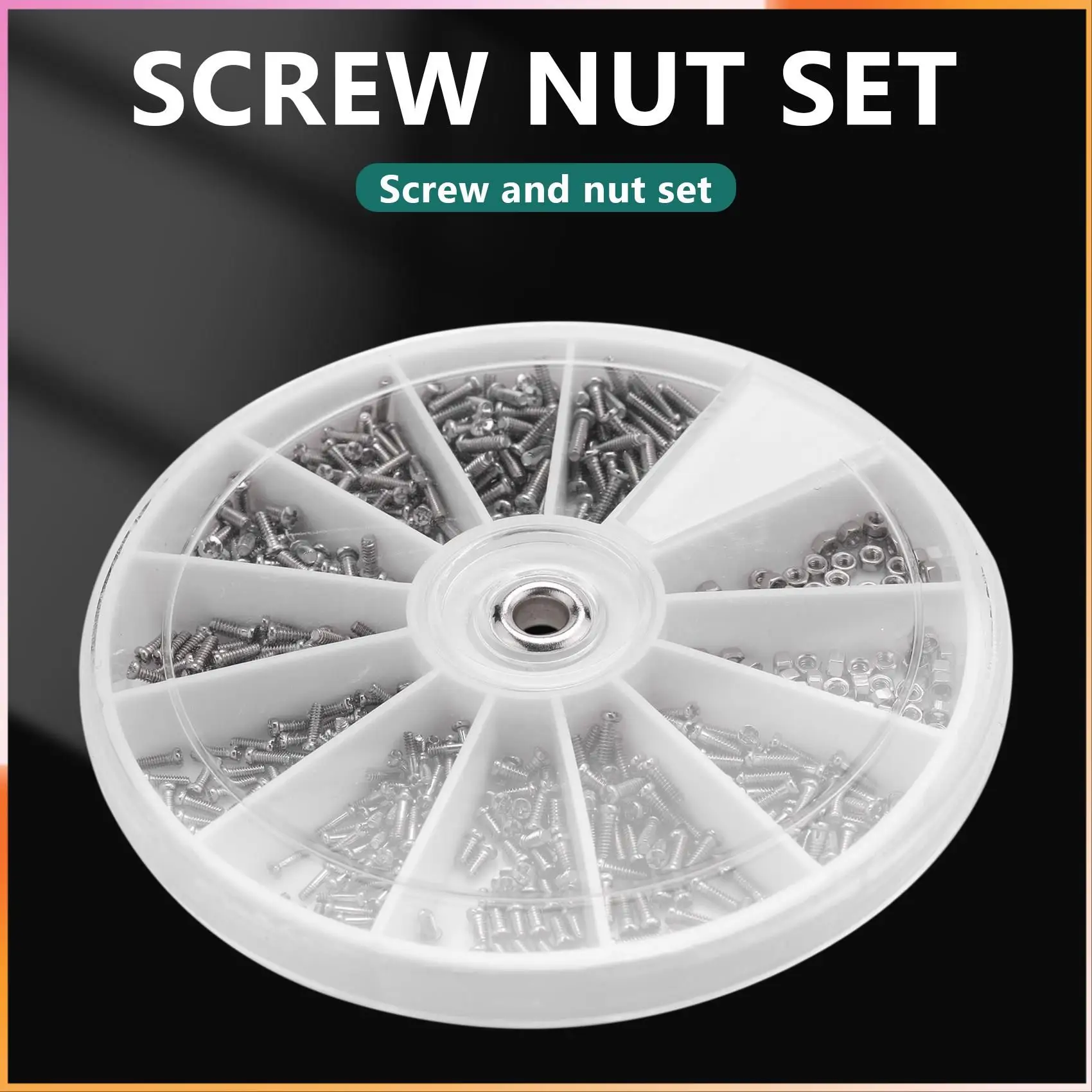 

A93Z 600 Pcs/Set Small Stainless Steel Screws 12 Kinds Of Electronics Nuts Assortment + 1Pc Screwdriver For Eyeglasses Repairing